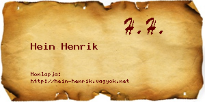 Hein Henrik névjegykártya